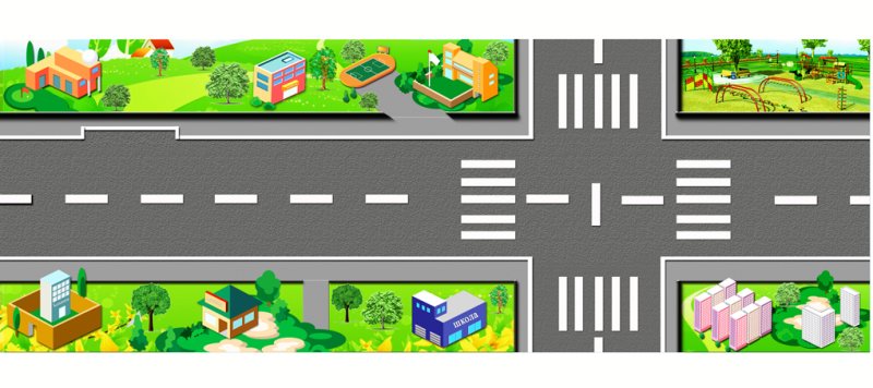 Перекресток сбоку вектор