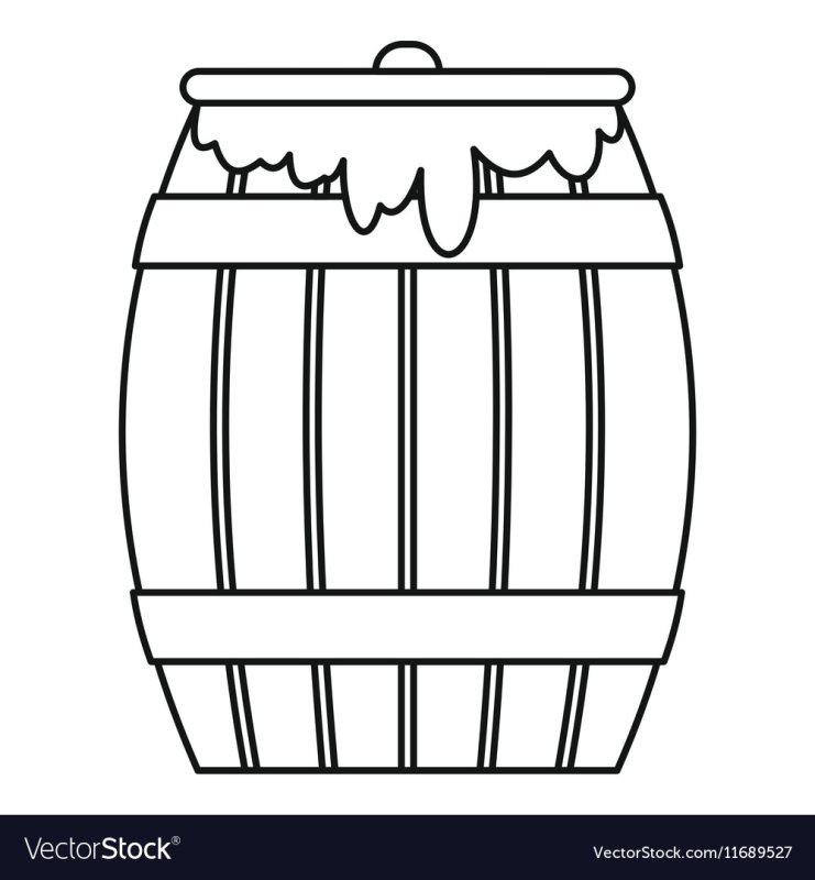 Бочка раскраска для детей
