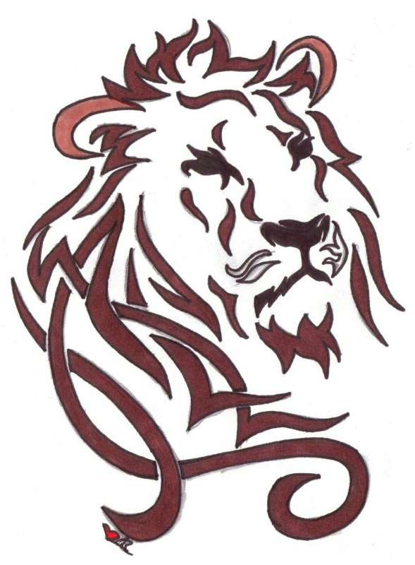 Кельтский узор знак зодиака Лев