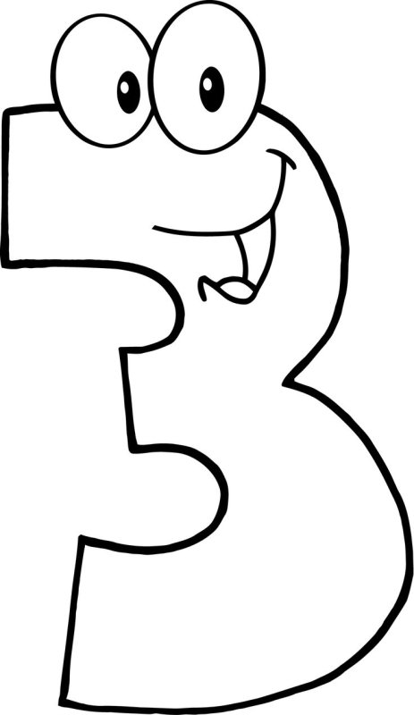 Цифра три раскраска для детей