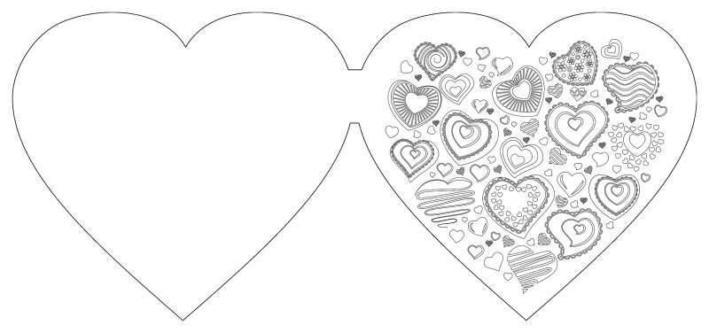 Сердечко раскраска для детей