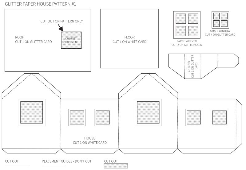 Домик из картона развертка для склеивания
