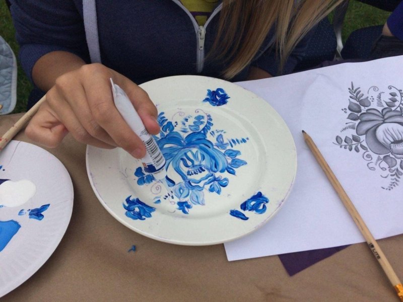 Мастер класс гжельской росписи детям