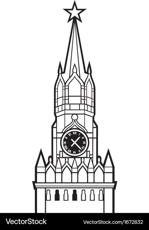 Спасская башня Кремля разукрашка