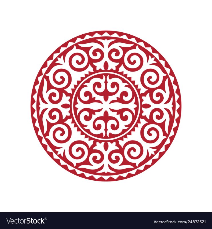 Кыргызские узоры круглые