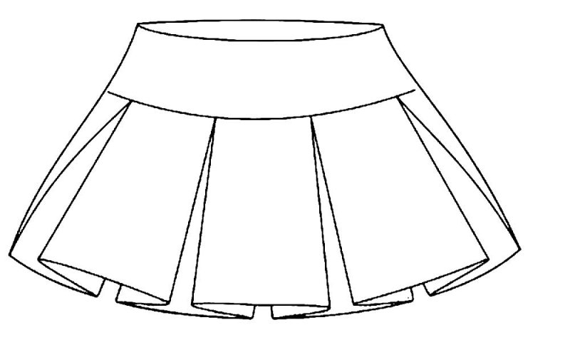 Юбка картинка для детей раскраска