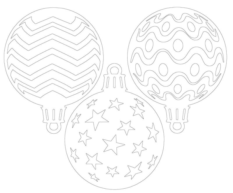 Вытынанки новогодние шары