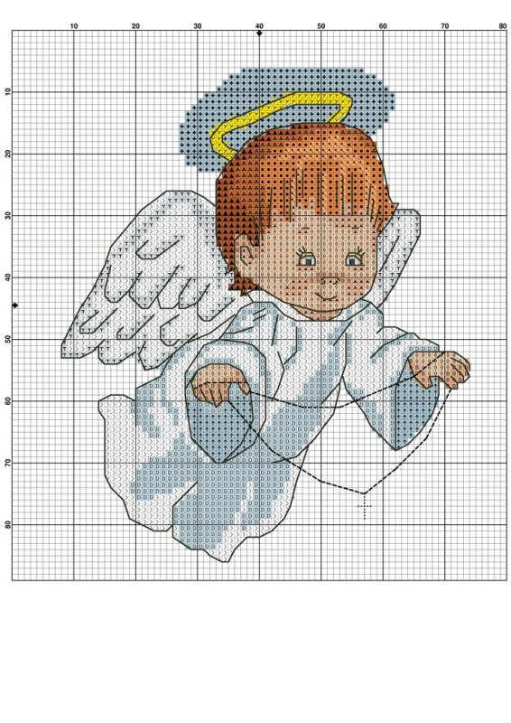 Вышивание крестиком ангелочки