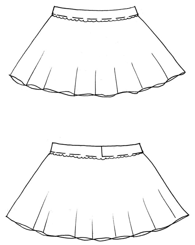 Трафарет юбки