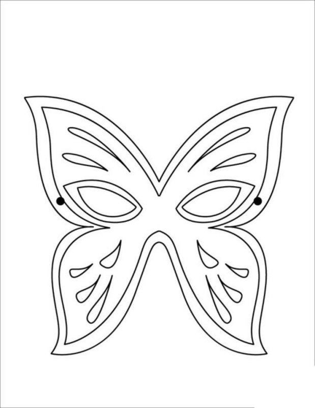 Трафарет маски бабочки