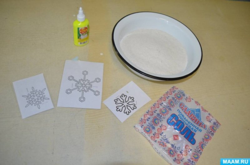 Снежинки для рисования клеем ПВА