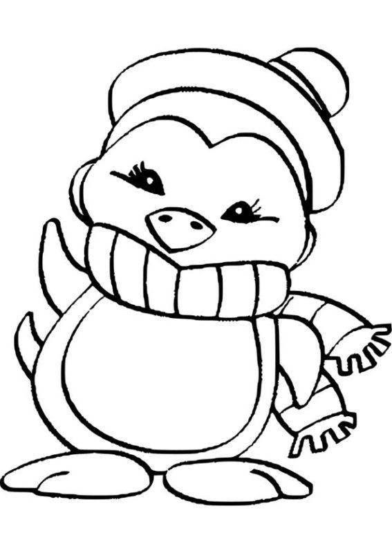 Пингвин раскраска