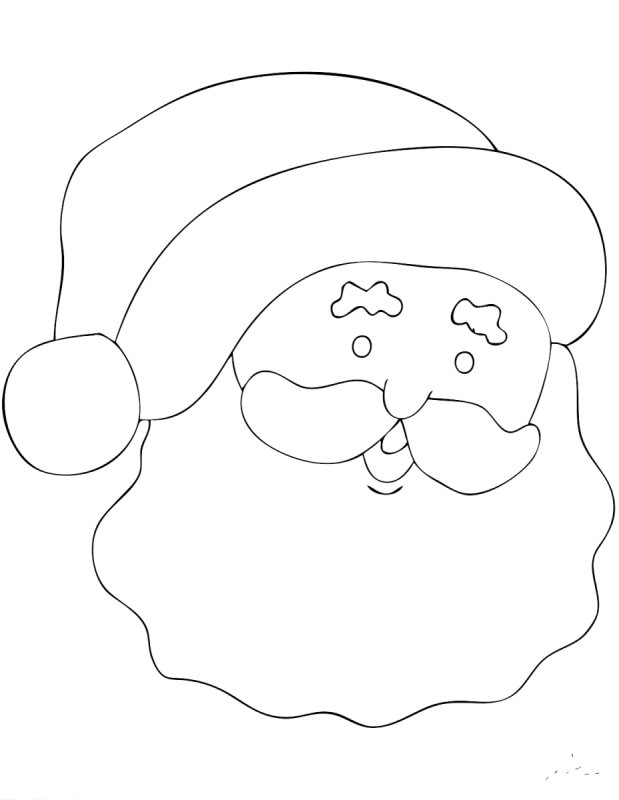 Голова Деда Мороза для аппликации