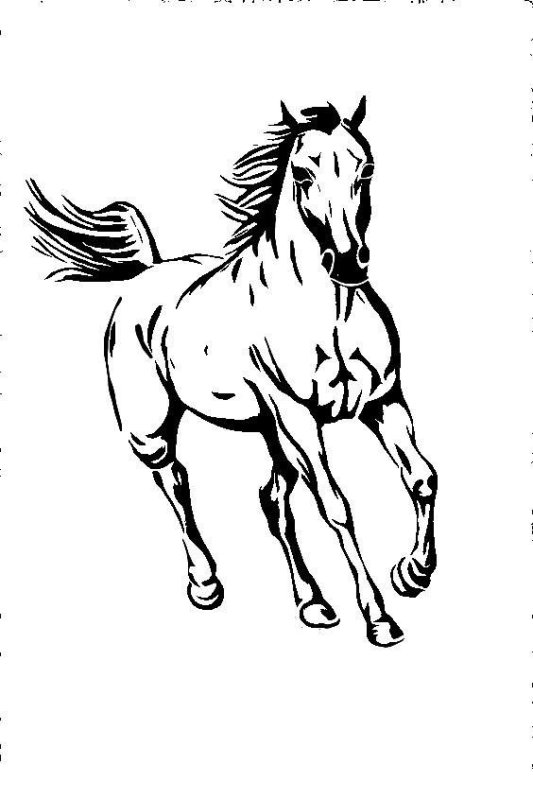 Трафарет для выжигания лошадь