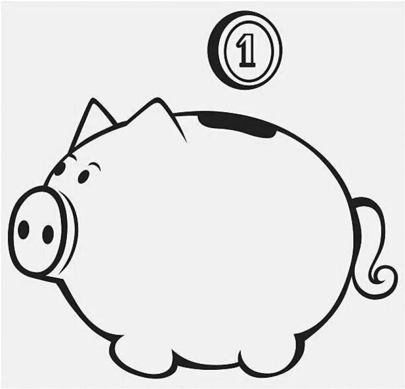 Копилка трафарет