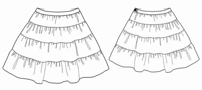 Юбка раскраска для детей