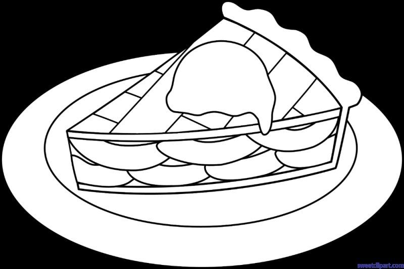 Пирог раскраска для детей