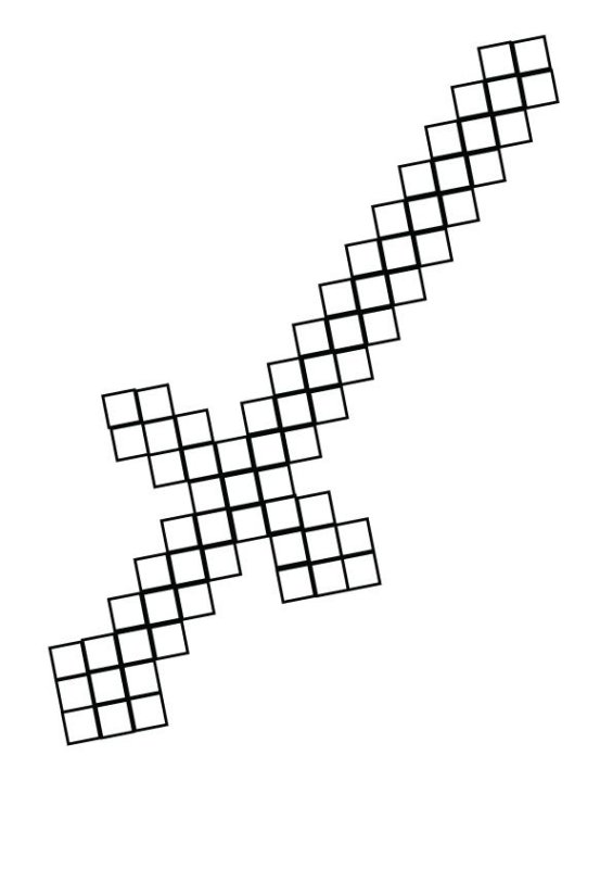 Меч из МАЙНКРАФТА раскраска