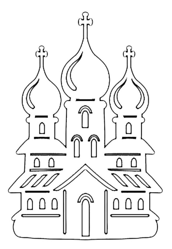 Трафарет храма для вырезания
