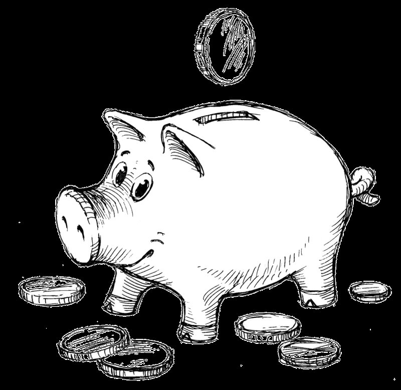 Свинья копилка раскраска