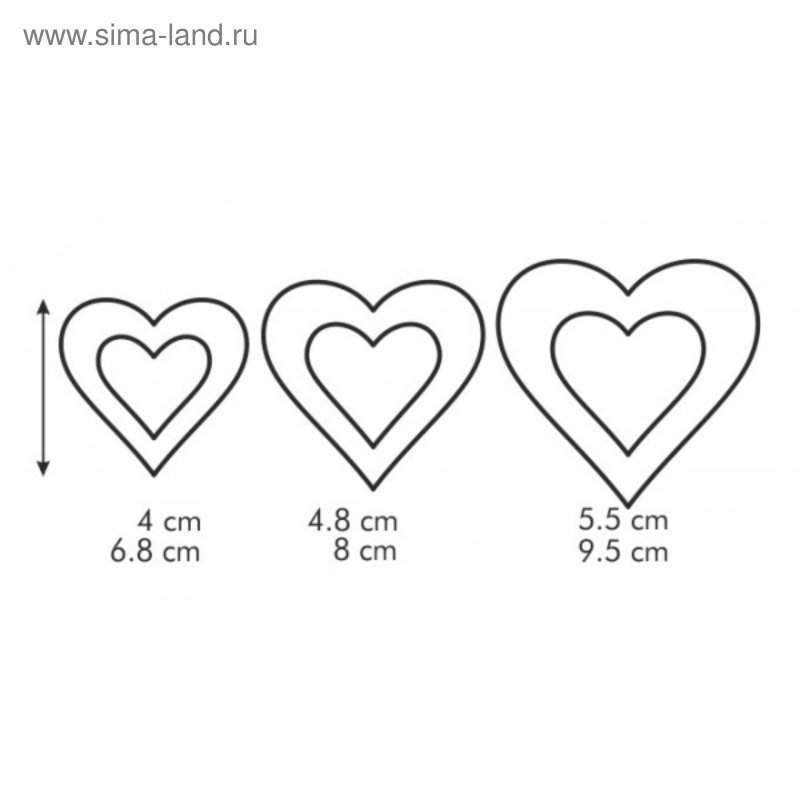 Сердечки разных размеров