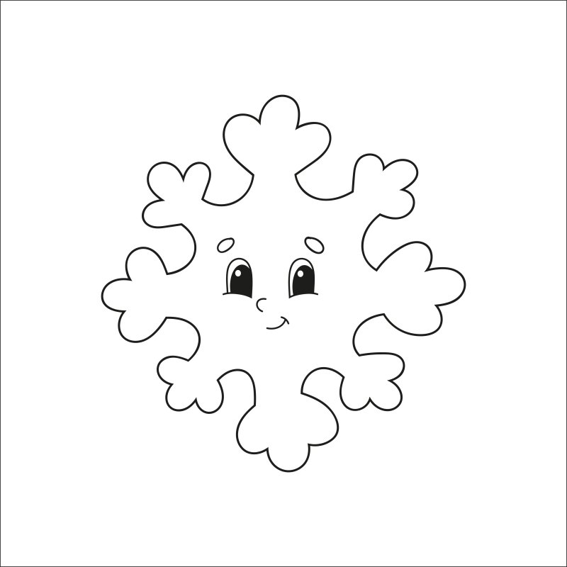 Веселая Снежинка раскраска