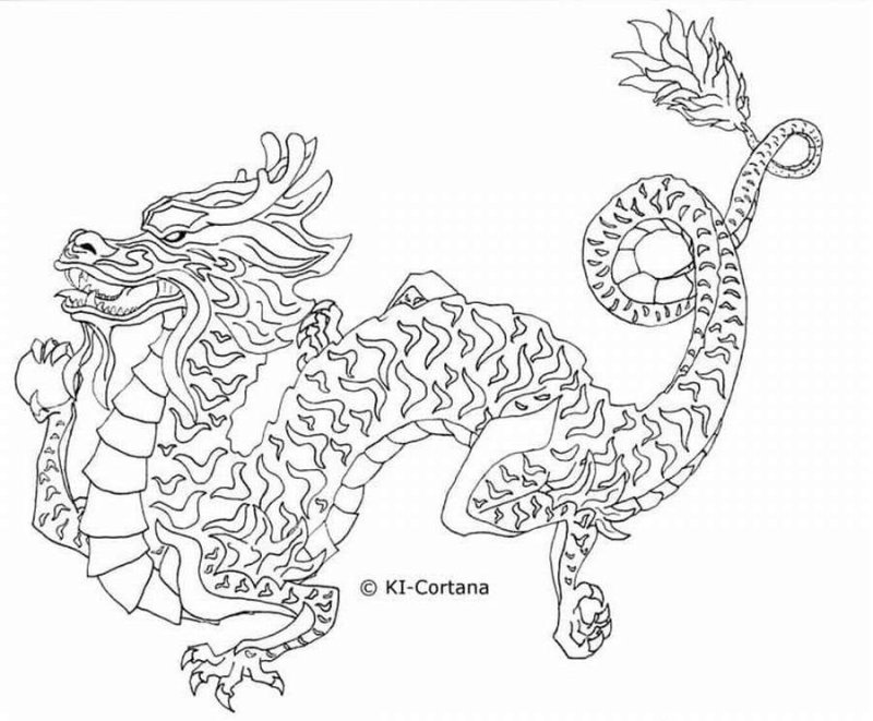 Вытынанка дракон