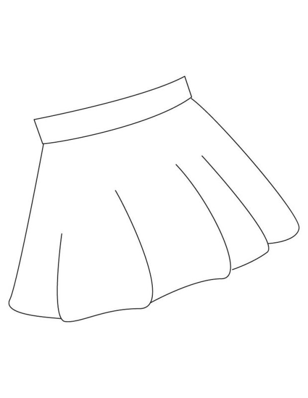 Юбка раскраска для детей