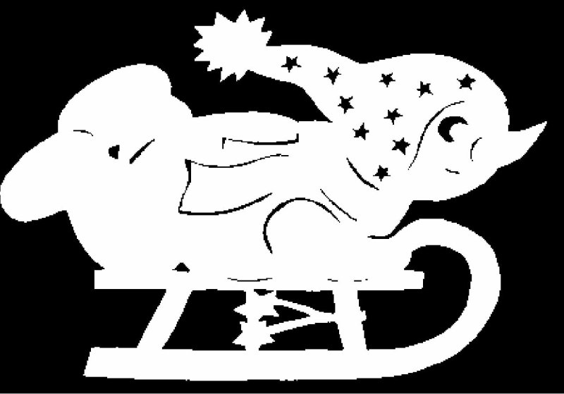 На окна к новому году сани