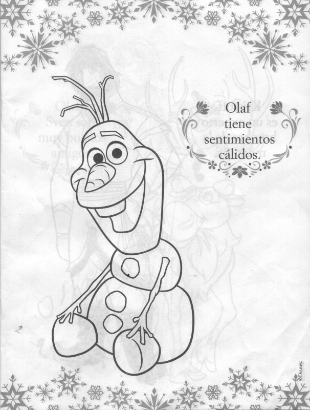 Снеговик с холодного сердца раскраска