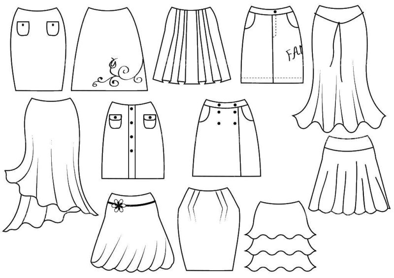 Юбка для срисовки