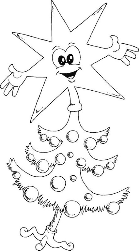 Звезда на елку раскраска