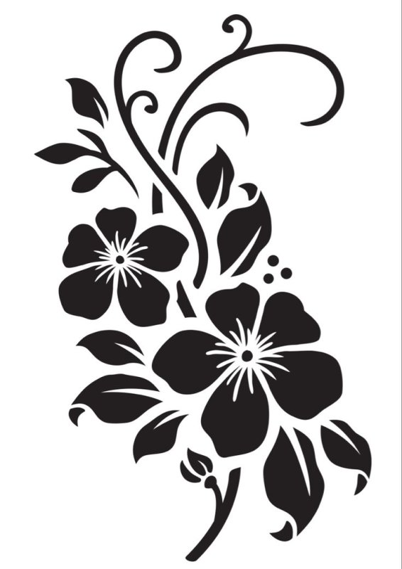 Трафареты цветов на стену