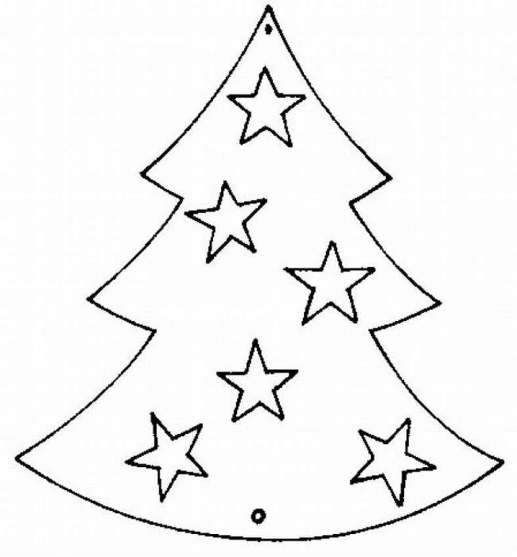 Елочка трафарет для вырезания