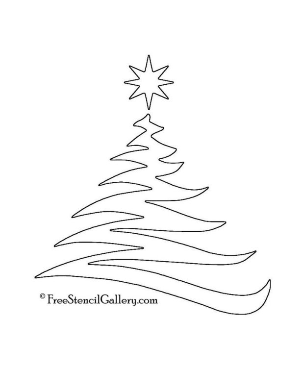 Новогодняя елка трафарет