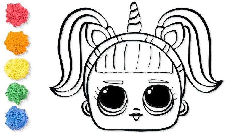 Раскрашенная кукла ЛОЛ Единорожка