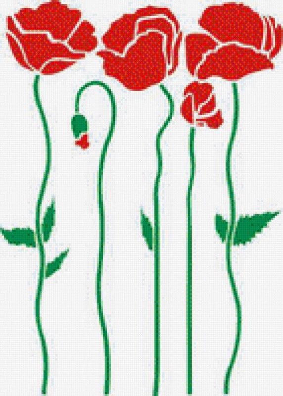 Маки трафарет для вырезания