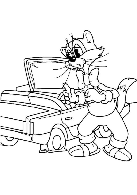 Кот Леопольд раскраска