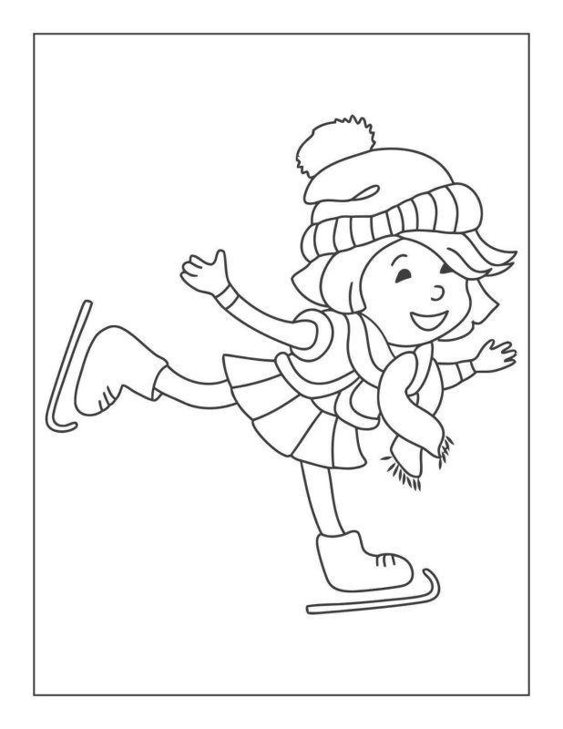 Коньки трафарет для детей