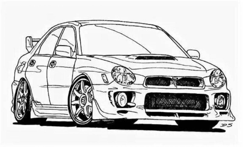 Раскраска Субару Импреза WRX