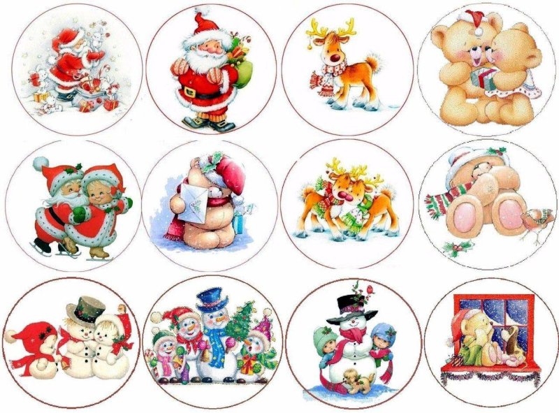 Печать для капкейков с новым годом