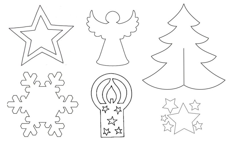 Фигурки новогодние для вырезания на окна