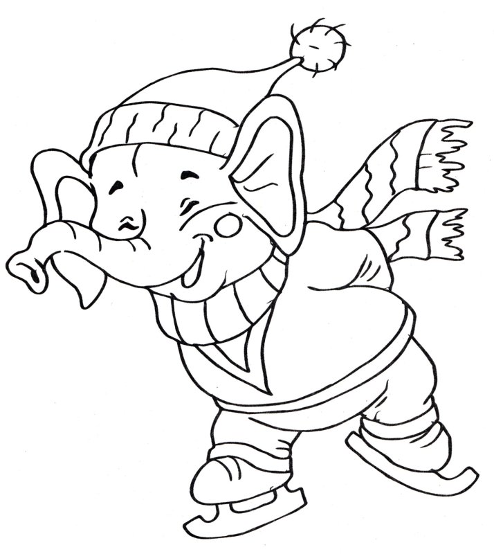 Слоник раскраска для детей