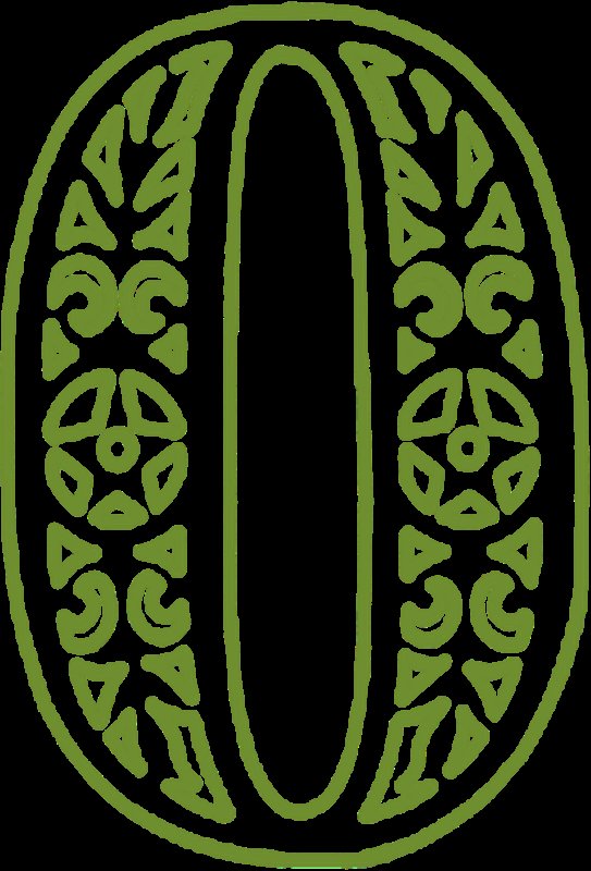 Цифра 0 Новогодняя трафарет