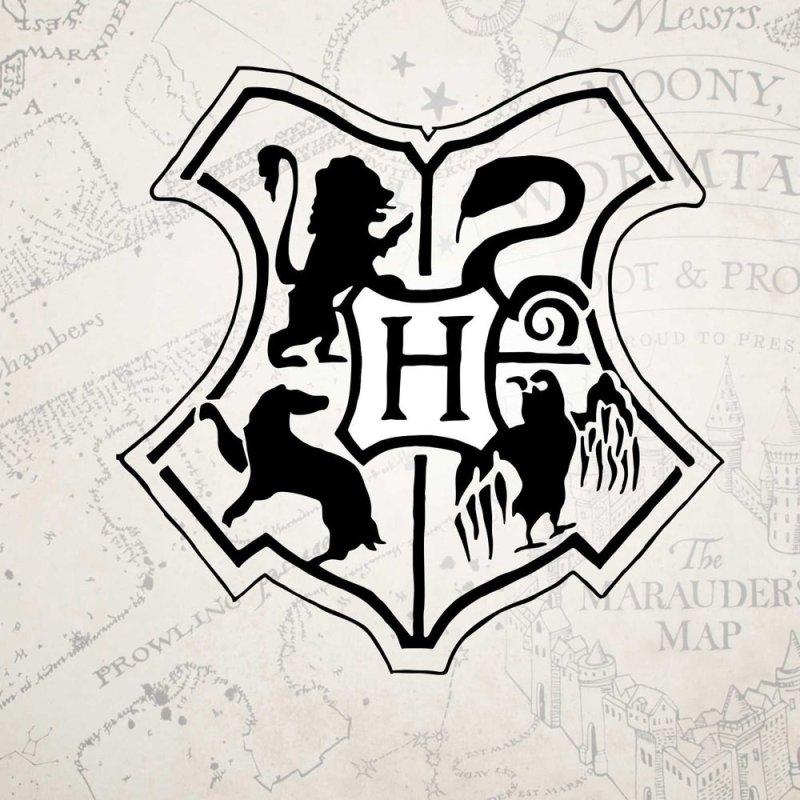 Наклейки Гарри Поттер черно белые
