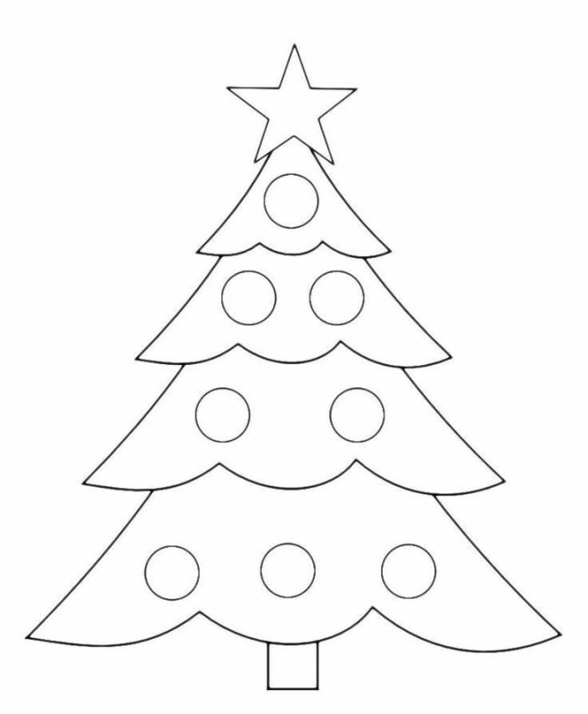 Раскраска елочка Новогодняя