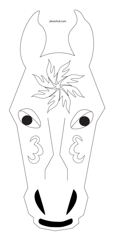 Маска лошади печать