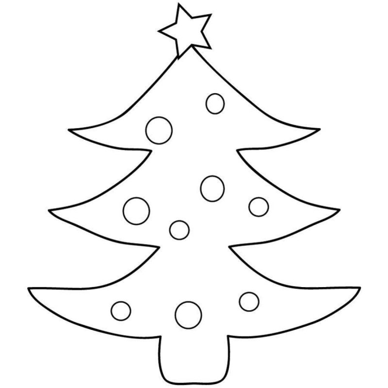 Елка раскраска для малышей