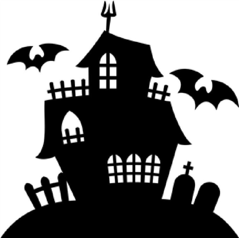 Трафарет замка для Хэллоуина