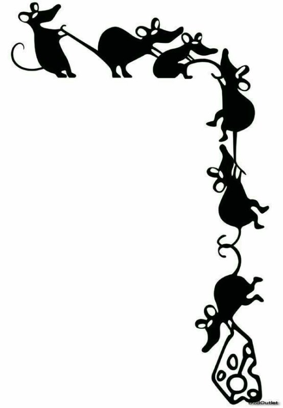 Мышь наклейка на стену